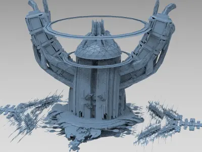 Sci fi Trinity elite tower extended collection  3D model