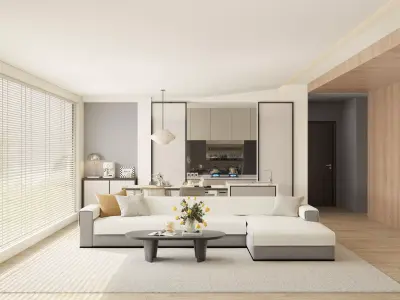 Modern residential indoorThe sitting room 3D model