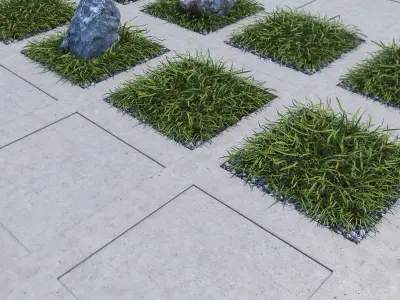 Concrete pathway 3D model