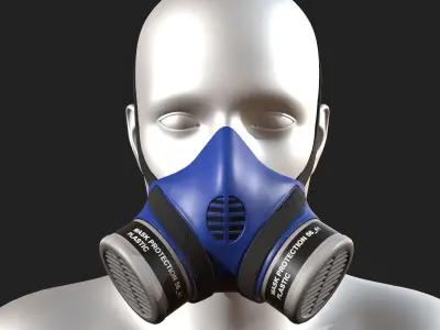 Gas mask helmet safety plastic studio mask  Low-poly 3D model