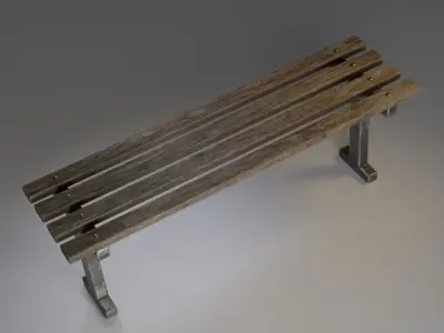 Park Bench Low-poly 3D model 3