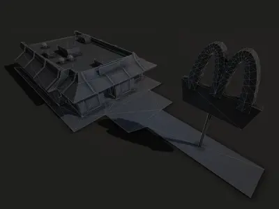 McDonalds Restaurant Low-poly 3D model