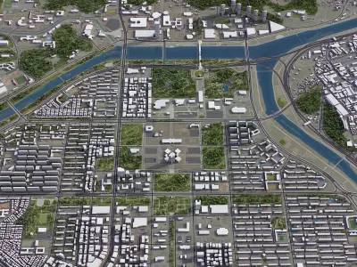 Daejeon Low-poly 3D model