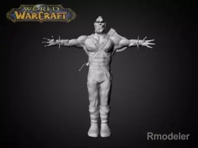 Red ORk Axe 3D model