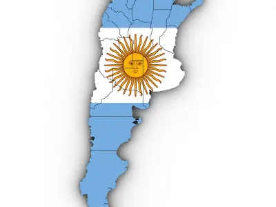 3d Political Map of Argentina 3D model