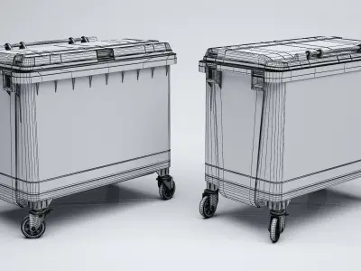Wheelie Bin Dumpster Low-poly 3D model