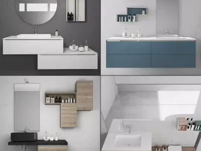 Bathroom furniture collection 5 3D model