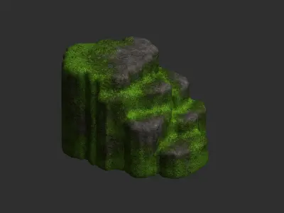 Cave Platform 1 - Moss 2 Low-poly 3D model
