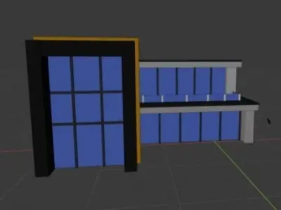 Low Poly Hi-Tech House Low-poly 3D model