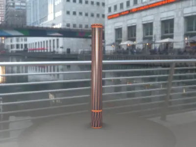 Street Light 10 Blue Low-Poly 180mm Low-poly 3D model