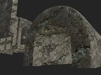 Cave Wall Low-poly 3D model