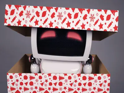 Robot giving thumbs 3D model