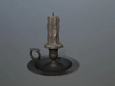 Candlestick candle Low-poly 3D model
