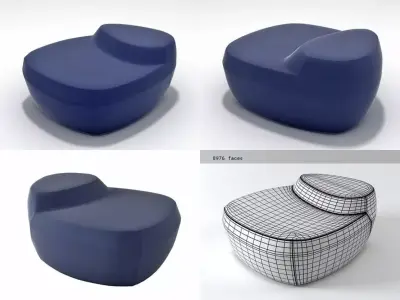 Saruyama Island Armchair 3D model