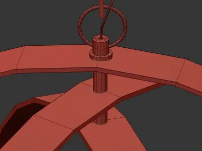 Luna 9 circular chandelier with gold accents 3D model
