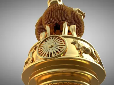 Ashoka Stambha Low-poly 3D model