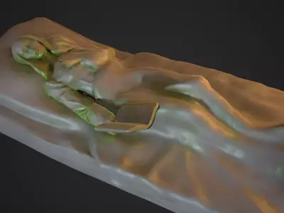 Lying Statue Low-poly 3D model