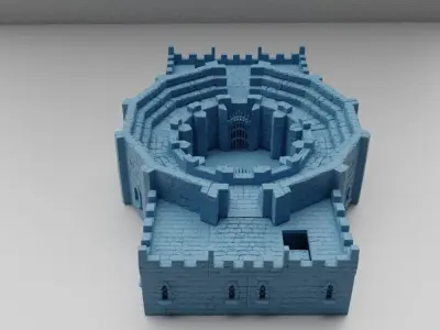 Medieval Small Arena  Tabletop Terrain 28 mm 3D print model