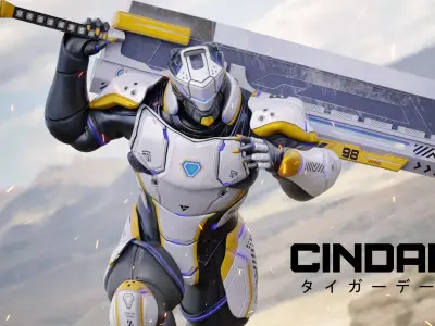 Low Poly - Cybernetic Soldier Cindaku Low-poly 3D model