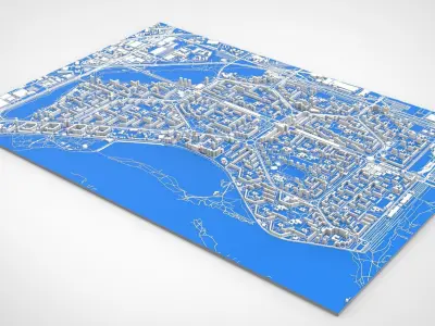 Cityscape Kyiv Ukraine Obolon fragment city 3D model