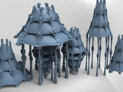 Hyborian Ancient Temple arena towers collection 3D 3D model