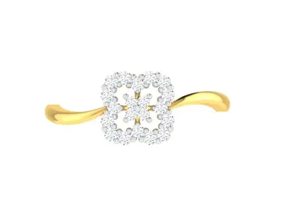 Light Weight Gold Diamond Rings-R-4153 3D print model