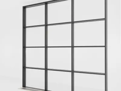 Panoramic glazing Stained glass 38 Low-poly 3D model