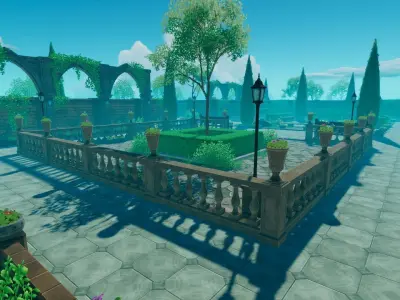 Toon Garden - Game Props Low-poly 3D model