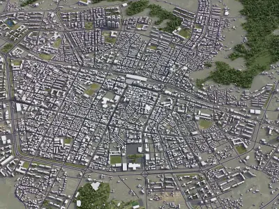 Asan - Downtown Low-poly 3D model