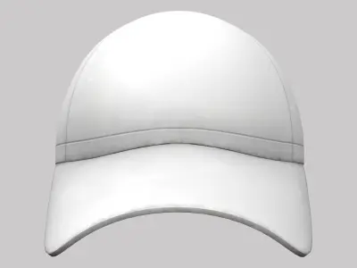 White Golfer Cap Hat Low-poly 3D model