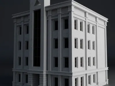 CLASSIC OLD EUROPEAN BUILDING 04 Low-poly 3D model