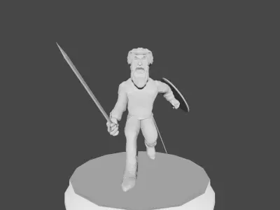 Beran man holding shield 3D print model