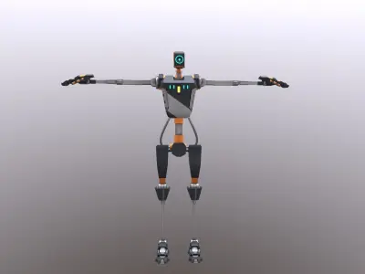 Sci-fi robot Low-poly 3D model