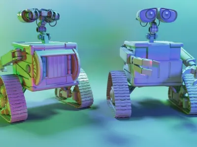 Walle wall e robot Low-poly 3D model