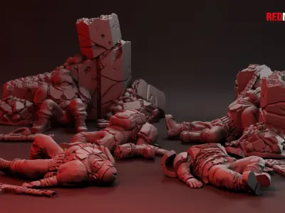 Alpha troops - Slain soldiers 3D print model