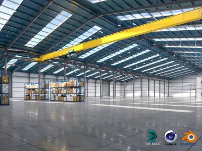 Warehouse 2 box with two rows of holes in it 3D model