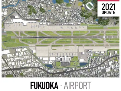 Fukuoka Airport Low-poly 3D model
