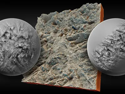 Ultra HQ Terrain Seamless Zbrush brushes and Alphas 3D model