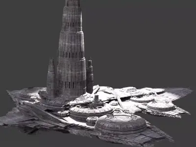 Star Freighter Grand battleship Kitbash 1  3D model