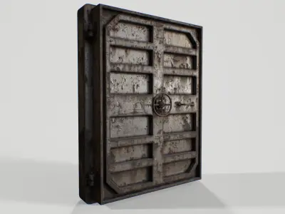 Bunker door Pbr lowpoly bunker gate  05 Low-poly 3D model