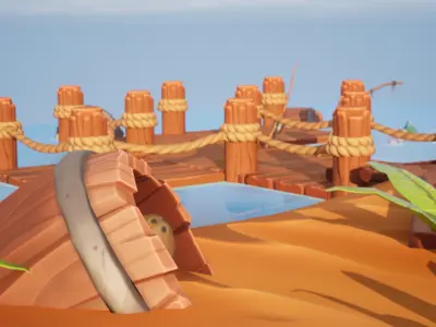 Stylized Sandy Beach 3D model