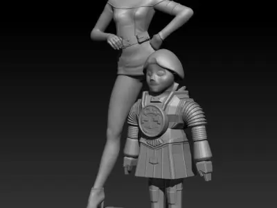 Wilma and Twiki from Buck Rogers in the 25th Century 3D print model