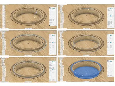 Wooden Dual Disk Pendant Light 3D Model for CNC 3D Printing 3D print model