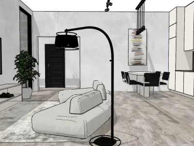 Residential interior design project covering 126 square meters 3D model