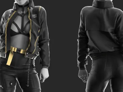 Girls Outfit 7- Marvelous Designer with Video Process 3D model