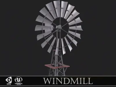 Aeromotor WindMill Low-poly 3D model
