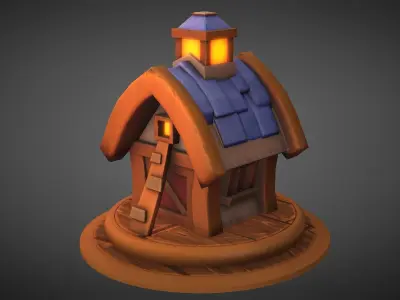 LowPoly Stylized Small House Low-poly 3D model