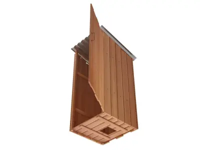 Wooden Outdoor Toilet 3D model
