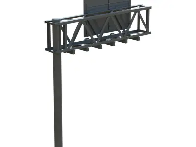 Highway Sign 02 Low-poly 3D model