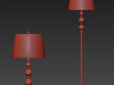 Sweet Looking Table And Floor Lamp 3D model